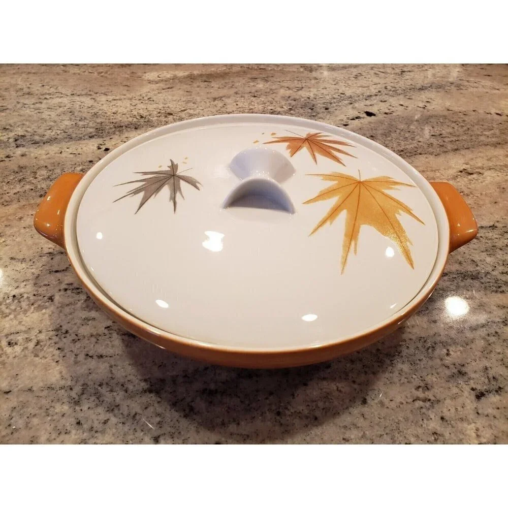IROQUOIS CHINA BEN SEIBEL Autumn LEAVES skillet/casserole LID ONLY  7-7/8